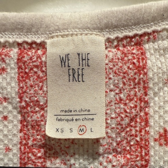 We The Free Red and Cream Striped Top - Picture 2 of 6